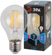 Лампа светодиодная F-LED A60-7W-840-E27 (филамент, груша, 7Вт, нейтр., Е27) | Б0043447 | ЭРА