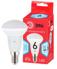 Лампа светодиодная RED LINE LED R50-6W-840-E14 R Е14 / E14 6 Вт рефлектор нейтральный белый свет | Б0050700 | ЭРА