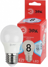 Лампа светодиодная RED LINE LED P45-8W-840-E14 R E14 8Вт шар нейтральный белый свет | Б0052440 | ЭРА