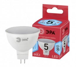 Лампа cветодиодная ECO LED MR16-5W-840-GU5.3 (диод, софит, 5Вт, нейтр, GU5.3) (10/100/4000) | Б0019061 | ЭРА