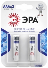 Батарейка щелочная (алкалиновая) LR03-2BL (60/480/19200) (AAA) | C0038453 | ЭРА