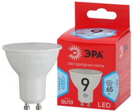 Лампа светодиодная ЭКО ECO LED MR16-9W-840-GU10 GU10 9Вт софит нейтральный белый свет | Б0044089 | ЭРА