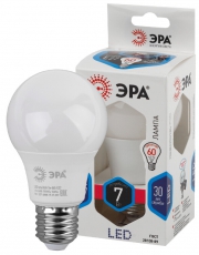Лампа светодиодная LED A60-7W-840-E27 Лампы СВЕТОДИОДНЫЕ СТАНДАРТ ЭРА (диод, груша, 7Вт, нейтр, E27) | Б0029820 | ЭРА
