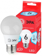 Лампа светодиодная RED LINE ECO LED A55-6W-840-E2 E27 / Е27 6Вт груша нейтральный белый свет | Б0028007 | ЭРА
