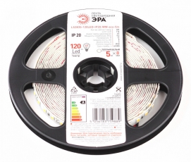 Лента светодиодная 120 диодов IP20 теплый белый цветLS2835-120LED-IP20-WW-eco-5m | Б0035596 | ЭРА