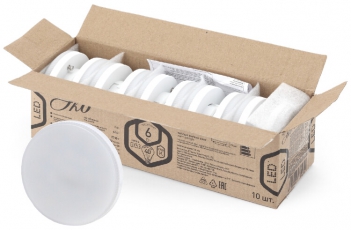 Лампа светодиодная RED LINE ECO LED GX-6W-827-GX53 (10-PACK) GX53 6Вт таблетка теплый белый свет | Б0036545 | ЭРА