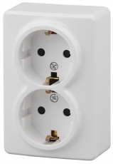 Розетка 11-2206-01 2х2P+E Schuko со шторками, 16АХ-250В, ОУ, Эксперт, белый (12/120/1920) |Б0020694 | ЭРА