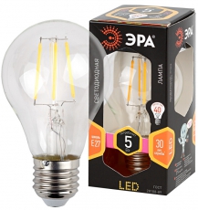 Лампа светодиодная LED 5Вт Е27 220В 2700К F-LED А60 груша | Б0019010 | ЭРА