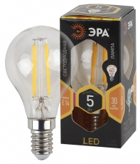 Лампа светодиодная LED 5Вт E14 220В 2700К F-LED Р45 шар | Б0019006 | ЭРА