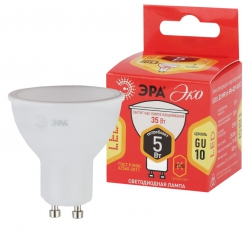 Лампа светодиодная RED LINE ECO LED MR16-5W-827-GU10 | Б0019062 | ЭРА