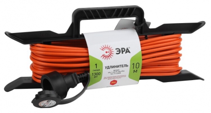 Удлинитель силовой ЭРА UFx-1-2x0.75-10m-IP44 на рамке б/з 1 гн 10м ПВС 2x0.75 | Б0046820 | ЭРА