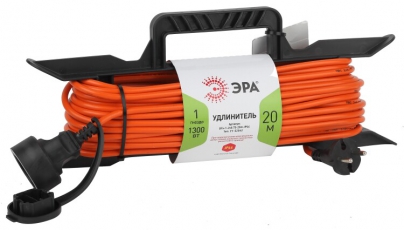 Удлинитель силовой ЭРА UFx-1-2x0.75-20m-IP44 на рамке б/з 1 гн 20м ПВС 2x0.75 | Б0046821 | ЭРА