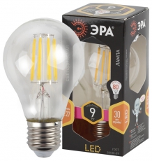 Лампа светодиодная F-LED A60-9W-827-E27 (филамент, груша, 9Вт, тепл, Е27) | Б0043433 | ЭРА