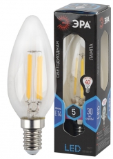 Лампа светодиодная F-LED B35-5W-840-E14 (филамент, свеча, 5Вт, нейтр, E14) | Б0043449 | ЭРА