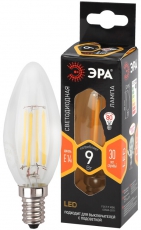 Лампа светодиодная F-LED B35-9w-827-E14 (филамент, свеча, 9Вт, тепл, E14) | Б0046991 | ЭРА
