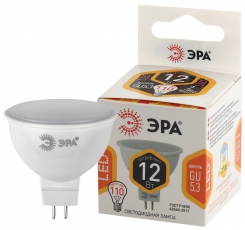 Лампа светодиодная СТАНДАРТ LED MR16-12W-827-GU5.3 (диод, софит, 12Вт, тепл, GU5.3) | Б0047737 | ЭРА