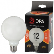 Лампа светодиодная F-LED G95-12w-827-E27 OPAL (филамент, шар опал, 12Вт, тепл, E27) | Б0047036 | ЭРА