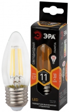 Лампа светодиодная F-LED B35-11w-827-E27 (филамент, свеча, 11Вт, тепл, E27) | Б0046986 | ЭРА