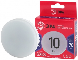 Лампа светодиодная RED LINE LED GX-10W-865-GX53 R GX53 10Вт таблетка холодный дневной свет | Б0045328 | ЭРА