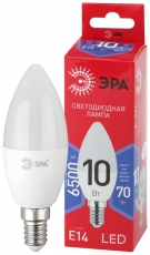 Лампа светодиодная ЭКО LED B35-10W-865-E14 R (диод, свеча, 10Вт, хол, E14) | Б0045337 | ЭРА