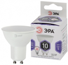 Лампа светодиодная LED MR16-10W-860-GU10 (диод, софит, 10Вт, холод, GU10) (10/100/4200) | Б0049074 | ЭРА