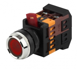 Кнопка управления ABLFS-22 красный d22мм неон/240В 1з+1р (10/400/3200) | Б0045654 | ЭРА