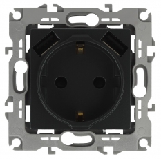 14-4109-05 Розетка 2P+E 16A-250В, штор. с 2xUSB 5В-3А, Elegance, антрацит (10/100/2000) | Б0047871 | ЭРА