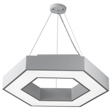 Светильник светодиодный Geometria Hexagon SPO-123-W-40K-045 45Вт 4000К 2500Лм IP40 600*600*80 белый подвесной | Б0050554 | ЭРА