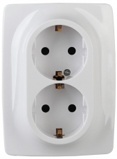 12-2008-01 Электроустановка ЭРА Розетка 2X2P+E Schuko со шторками , 16А-250В, б.л., Эра12, белый | Б0038812 | ЭРА