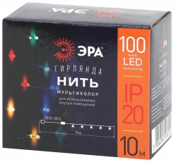Гирлянда светодиодная Нить 10 м мультиколор ENIN -10NM 220V IP20 (100/1800) | Б0047965 | ЭРА