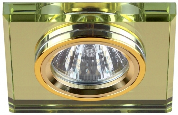 Светильник точечный декоративный DK8 GD/YL стекло квадрат MR16,12V/220V, 50W, золото/зеркальный желтый | C0043738 | ЭРА