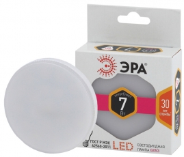 Лампа светодиодная LED 7Вт GX53 220В 2700К smd GX таблетка (плоский цилиндр) | Б0017231 | ЭРА