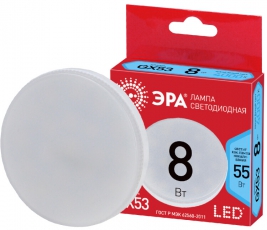 Лампа светодиодная RED LINE ECO LED GX-8W-840-GX53 GX53 8Вт таблетка нейтральный белый свет | Б0036542 | ЭРА