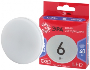 Лампа светодиодная RED LINE LED GX-6W-865-GX53 R GX53 6Вт таблетка холодный дневной свет | Б0045331 | ЭРА