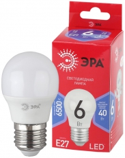 Лампа светодиодная RED LINE LED P45-6W-865-E27 R E27 / Е27 6Вт шар холодный дневной свет | Б0045357 | ЭРА