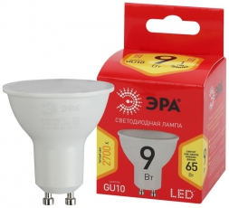 Лампа светодиодная ЭКО ECO LED MR16-9W-827-GU10 GU10 9Вт софит теплый белый свет | Б0044088 | ЭРА