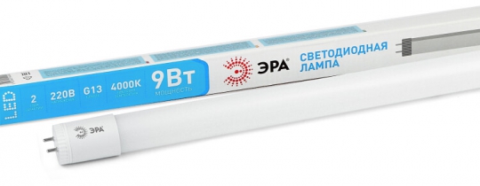 Лампа cветодиодная LED T8-9W-840-G13-600mm (диод,трубка стекл,9Вт,нейтр,пов. G13) (25/1225) | Б0019930 | ЭРА