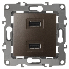 Устройство зарядное USB 12-4110-13 , 5В-2100мА, бронза (6/60/1920) |Б0027498 | ЭРА
