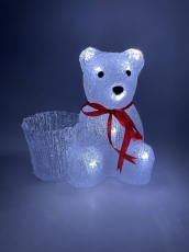 Фигура светодиодная Медвежонок с корзинкой, 3АА ENIOF - 12 (12/48) | Б0047974 | ЭРА