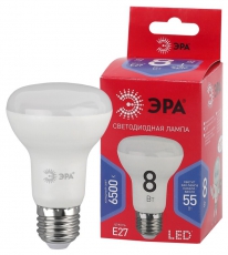 Лампа светодиодная RED LINE LED R63-8W-865-E27 R Е27 / Е27 8Вт рефлектор холодный дневной свет | Б0045336 | ЭРА