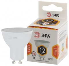 Лампа светодиодная СТАНДАРТ LED MR16-12W-827-GU10 (диод, софит, 12Вт, тепл, GU10) | Б0047733 | ЭРА