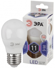 Лампа светодиодная LED 11Вт Е27 6000K СТАНДАРТ шар | Б0032991 | ЭРА