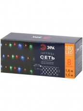 Гирлянда светодиодная Сеть 1,8 м*1,5 м мультиколор, мультирежим, ENIS-01M , 220V, IP20 (60/540) | Б0041901 | ЭРА