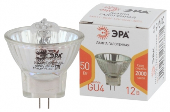 Лампа галогенная GU4-MR11-50W-12V-30CL (галоген, софит, 50Вт, нейтр, GU4) | Б0044749 | ЭРА
