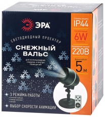 Проектор светодиодный Снежный вальс, ENIOP-08 , IP44, 220В (12/180) | Б0047979 | ЭРА