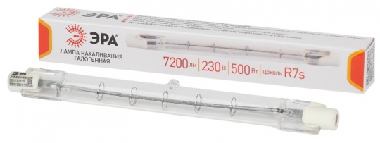 Лампа галогенная линейная J118-500W-R7s-230V (галоген, J118, 500Вт, нейтр, R7s) (10/500/18000) | Б0048495 | ЭРА