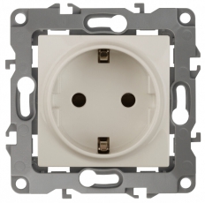 12-2011-02 Электроустановка ЭРА Розетка 2P+E Schuko, 16A-250В, IP20, винт, без м.лапок, Эра12, слоновая кость | Б0029235 | ЭРА