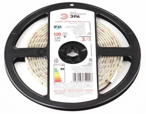 Лента светодиодная 120 диодов IP65 теплый белый цвет LS2835-120LED-IP65-WW-eco-3m | Б0035598 | ЭРА