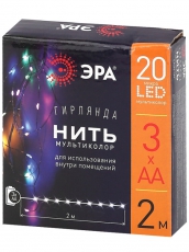 Гирлянда светодиодная Нить 2 м мультиколор, на эл.пит.АА, ENIN-2M IP20 (120/3840) | Б0041983 | ЭРА