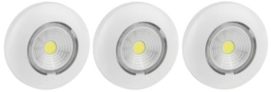 Светильник пушлайт (подсветка) 1хLED (COB) 3xAAA SB-502 Аврора белый (3 шт. в коробке) | Б0031041 | ЭРА